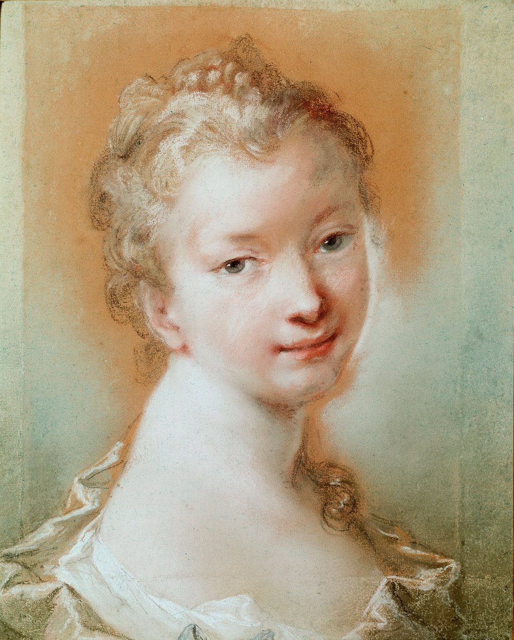 Portrét mladé dívky Pastel od Rosalby Carriera (1675-1757) Paříž 18. století, muzeum Louvre od Rosalba Giovanna Carriera