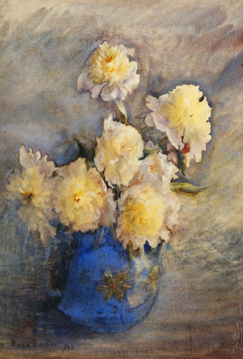 Pivoňky v modré váze, 1899 od Rose Maynard Barton