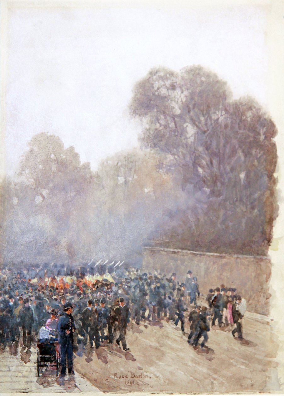 Průvod vojáků 1891 (akvarel) od Rose Maynard Barton