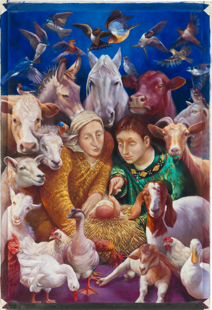 Narození Páně, 2012 (olej na plátně) od Rosemarie Adcock