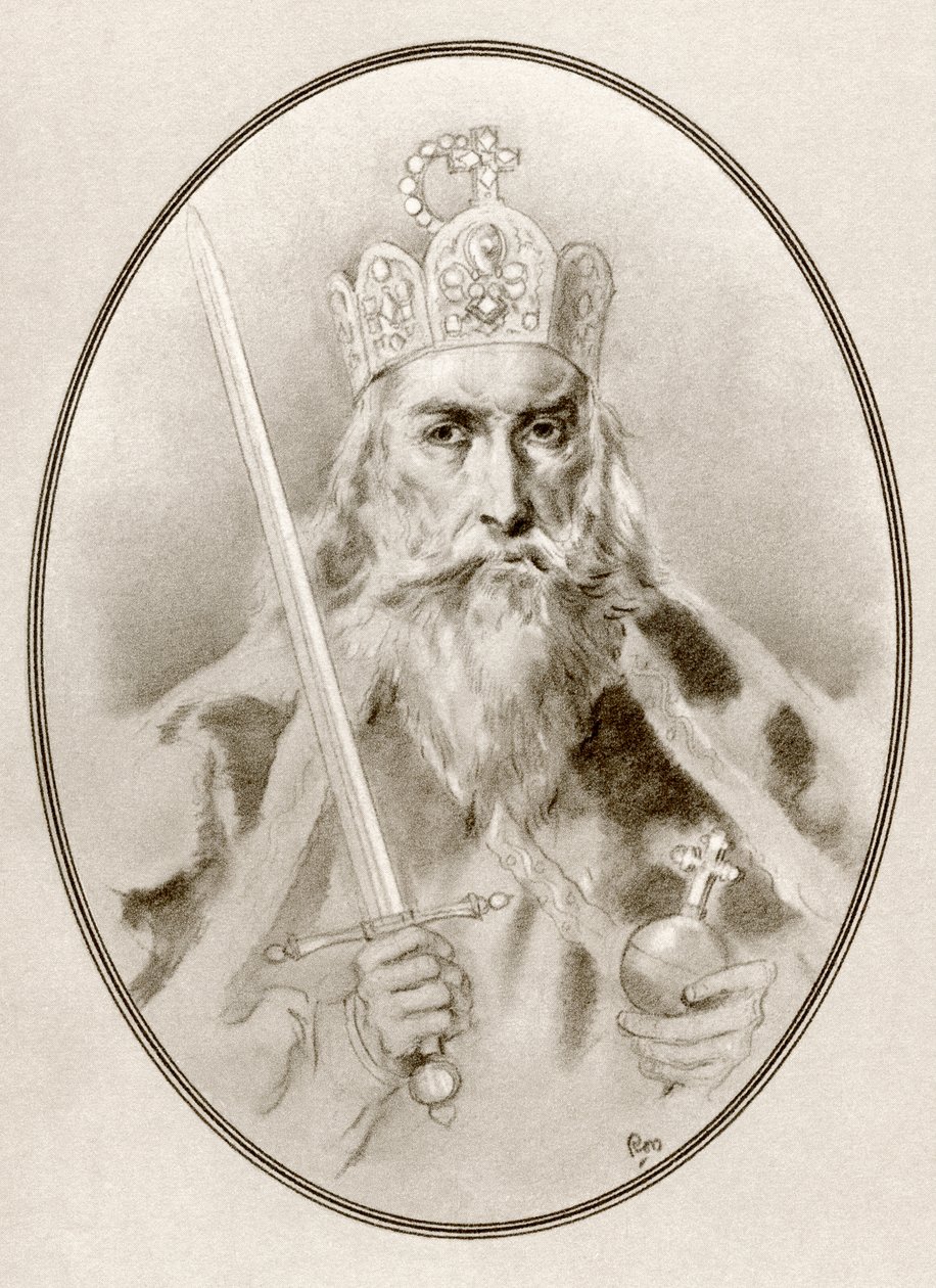 Karel Veliký alias Karel Veliký nebo Karel I. z Živých biografií slavných panovníků. od Ross Gordon