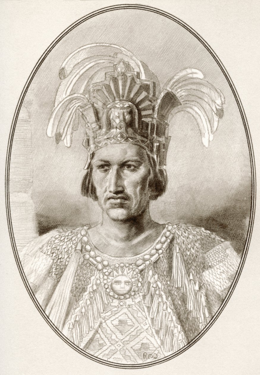 Moctezuma II, z Živé biografie slavných panovníků. od Ross Gordon