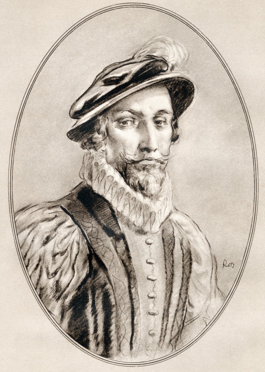 Sir Walter Raleigh, z Živé biografie slavných mužů. od Ross Gordon