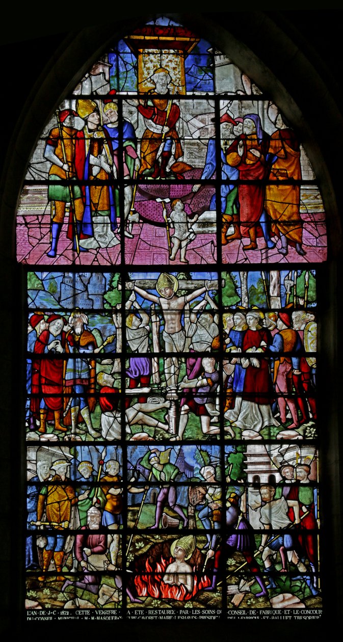Okno zobrazující výjevy ze života sv. Denise, 1530-40 od Rouen School