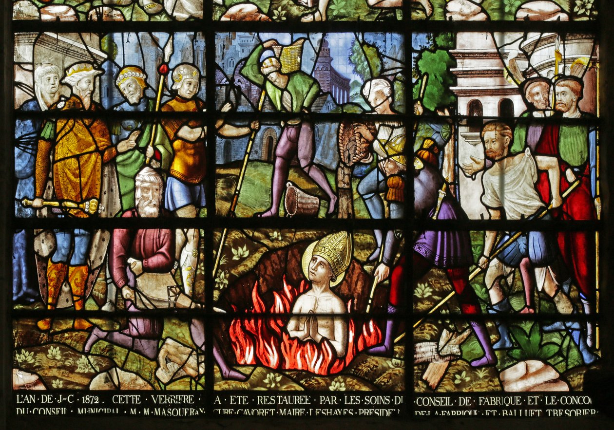 Okno zobrazující mučednickou smrt svatého Denise, 1530-40 od Rouen School