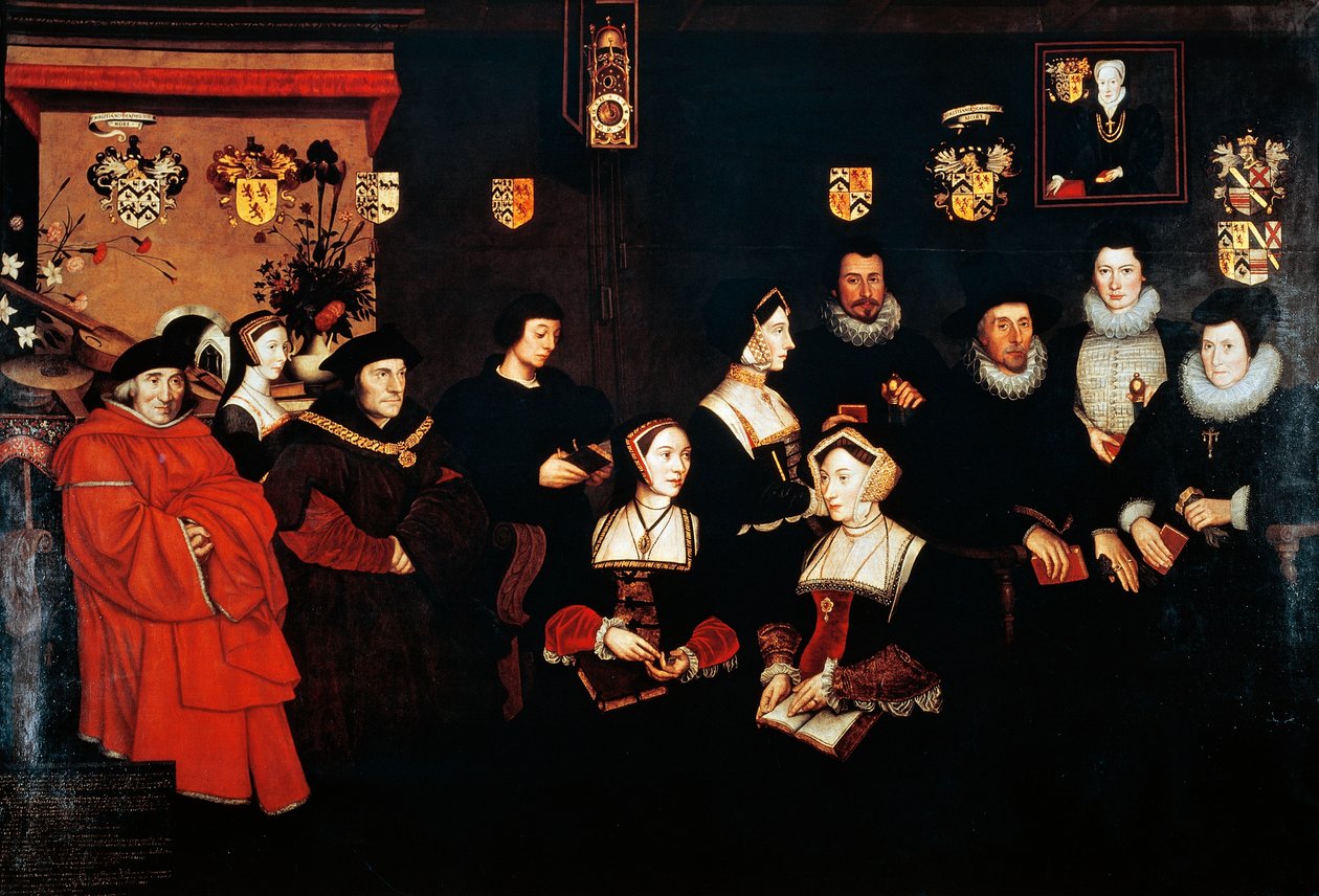 Sir Thomas More, jeho otec, jeho domácnost a jeho potomci, kolem roku 1593 od Rowland Lockey