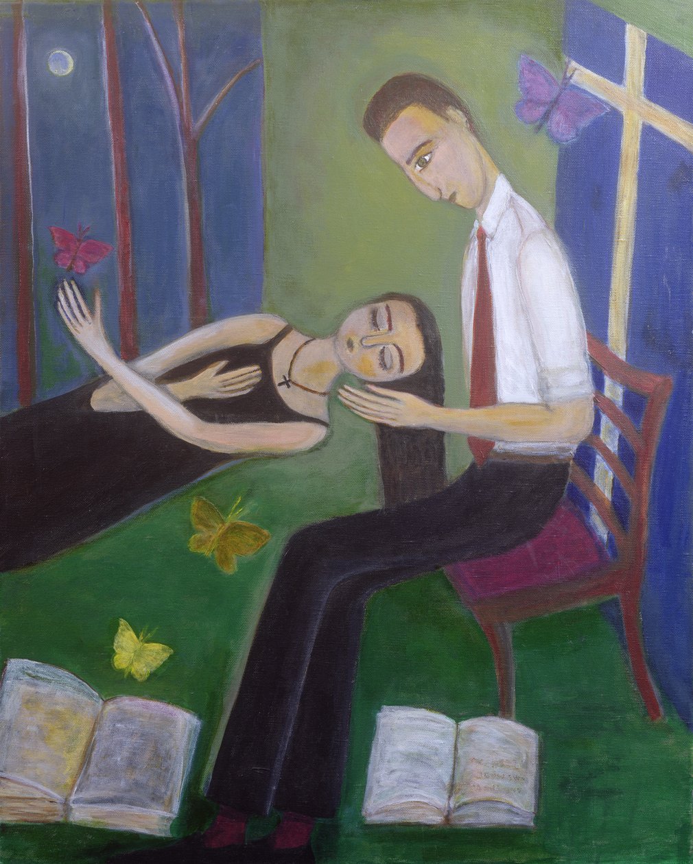 Epiphany, 2002 (akryl na plátně) od Roya Salari