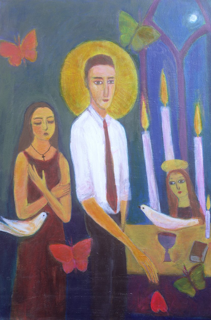 Večerní modlitba, 2001 (akryl na plátně) od Roya Salari