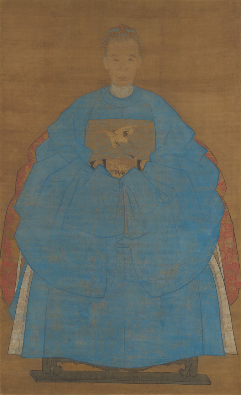 Portrét staré dámy, datovaný xinyou 1561 nebo 1621. od Ruan Zude