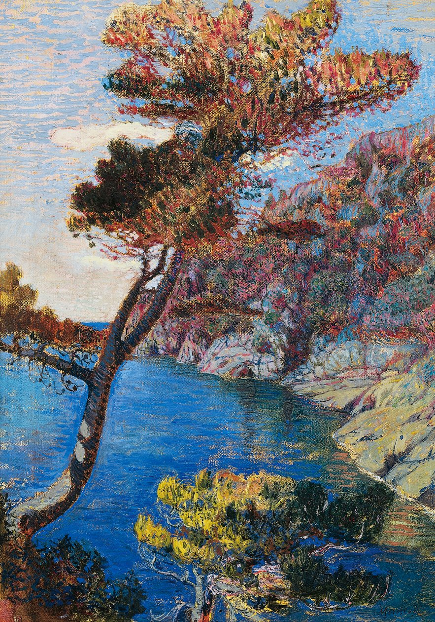 Portofino, Rubaldo Merello (1872-1922), olej na plátně, 60x46 cm. Itálie, 20. století. od Rubaldo Merello