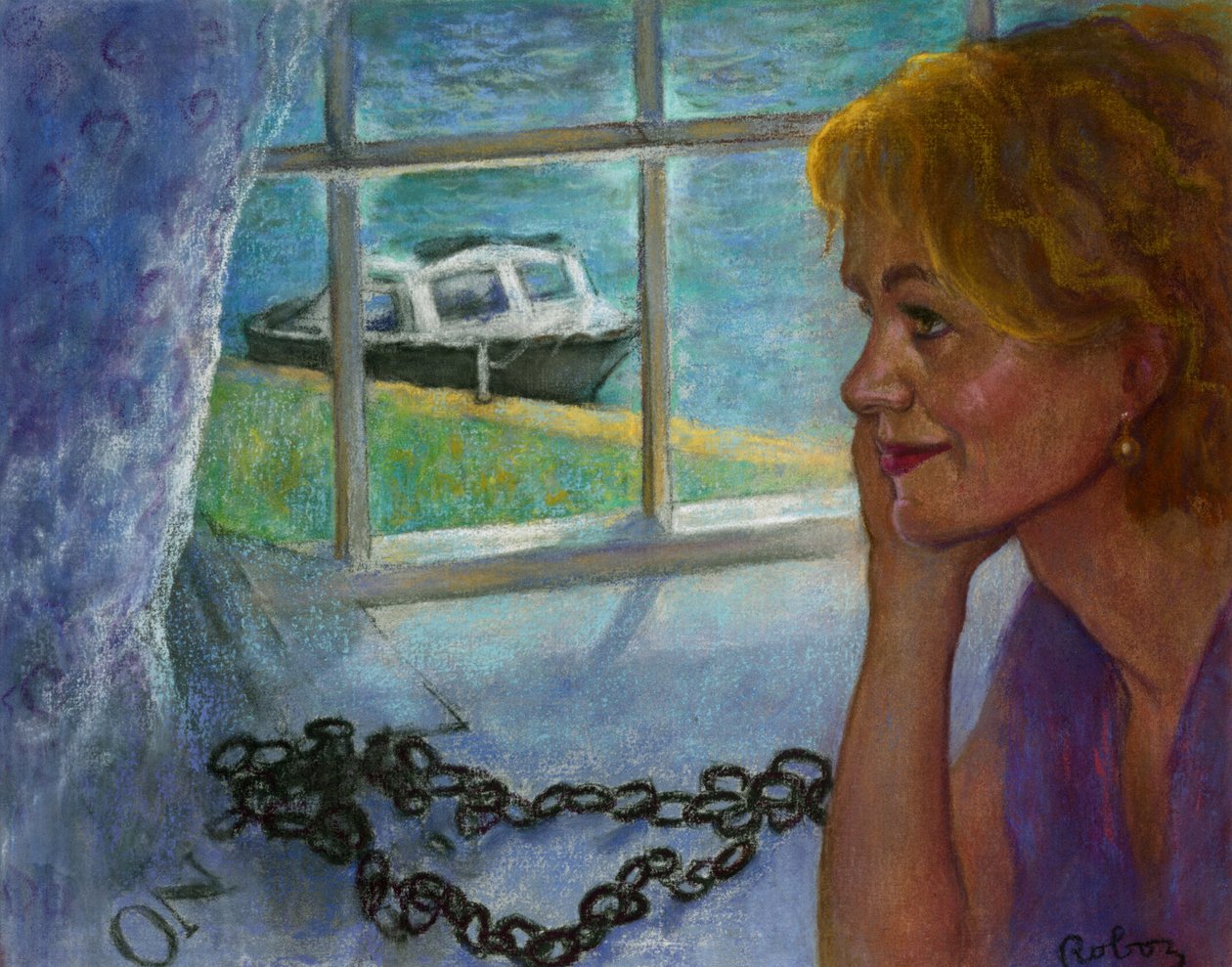 Portrét Sally Emerson od Zsuzsi Roboz v pastelech c od Rudolf Eichstaedt