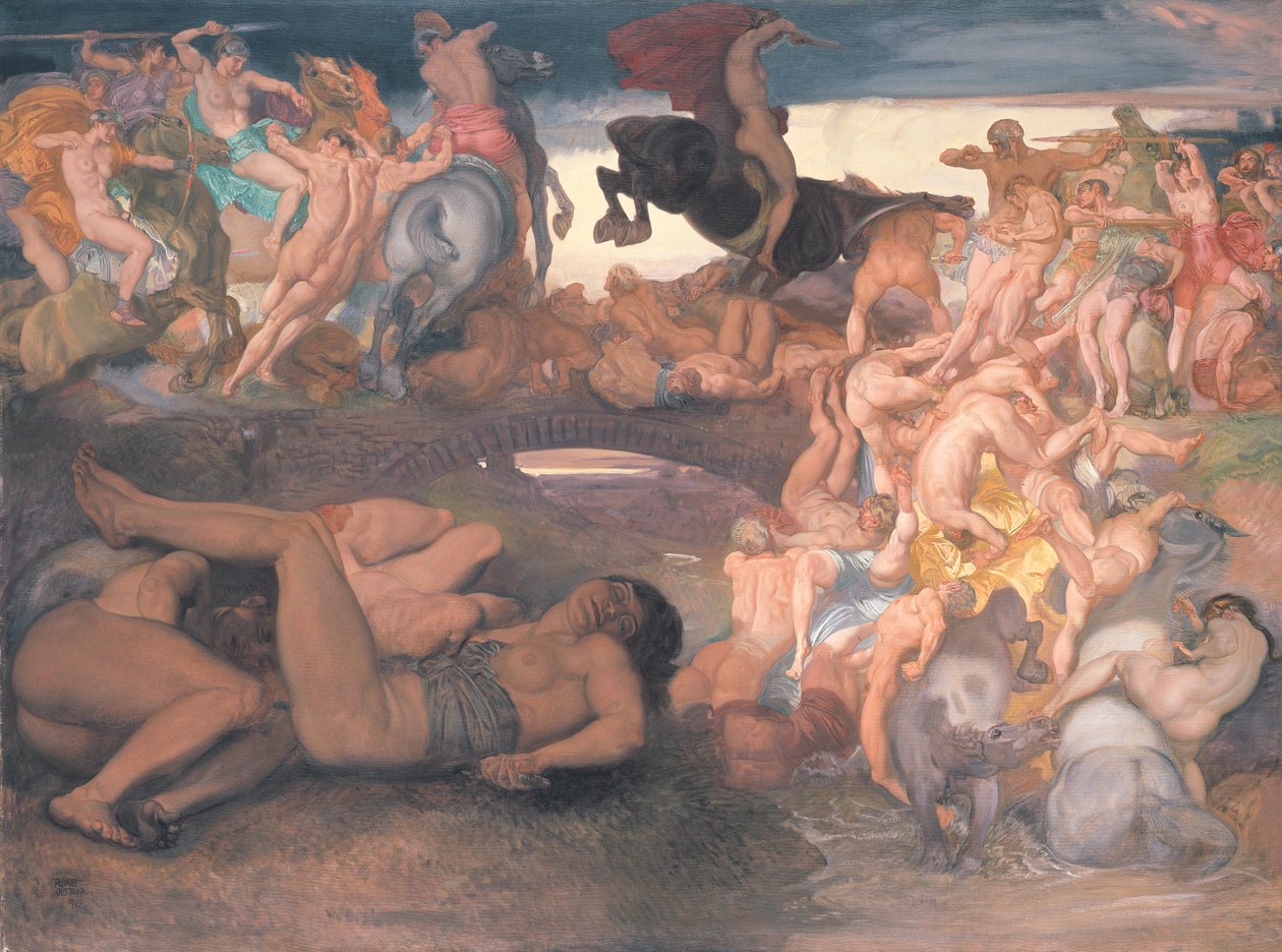 Boj s Amazonkami, kolem roku 1913 od Rudolf Jettmar