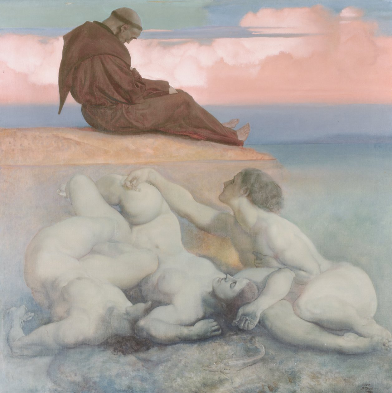 Monk a Nixies, 1921 od Rudolf Jettmar