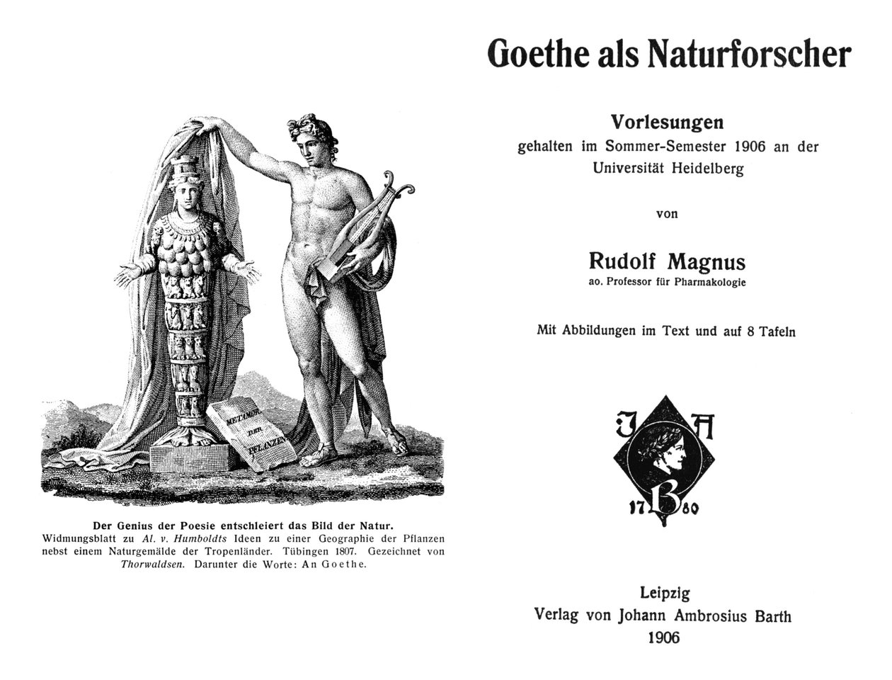 Průčelí a titulní strana knihy Rudolfa Magnuse od Rudolf Magnus
