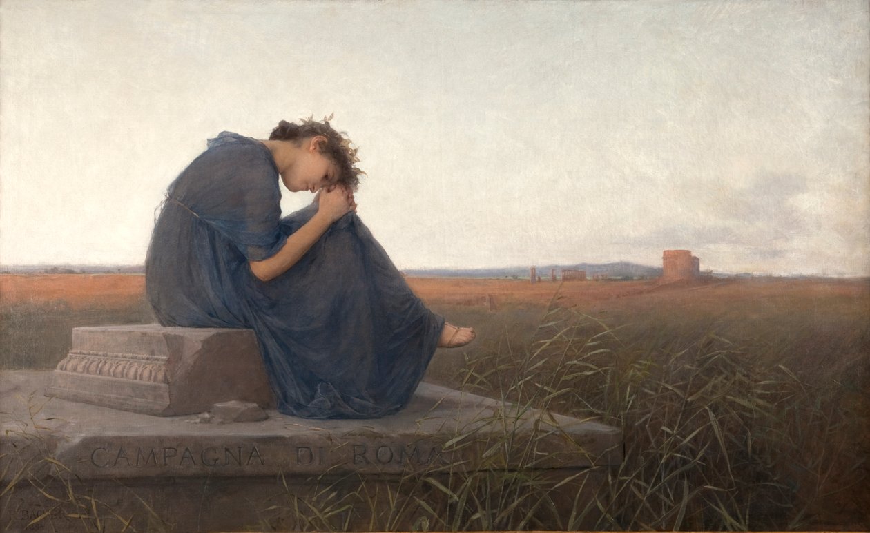 Římská krajina. Grabmal der Caecilia Metella od Rudolf Bacher