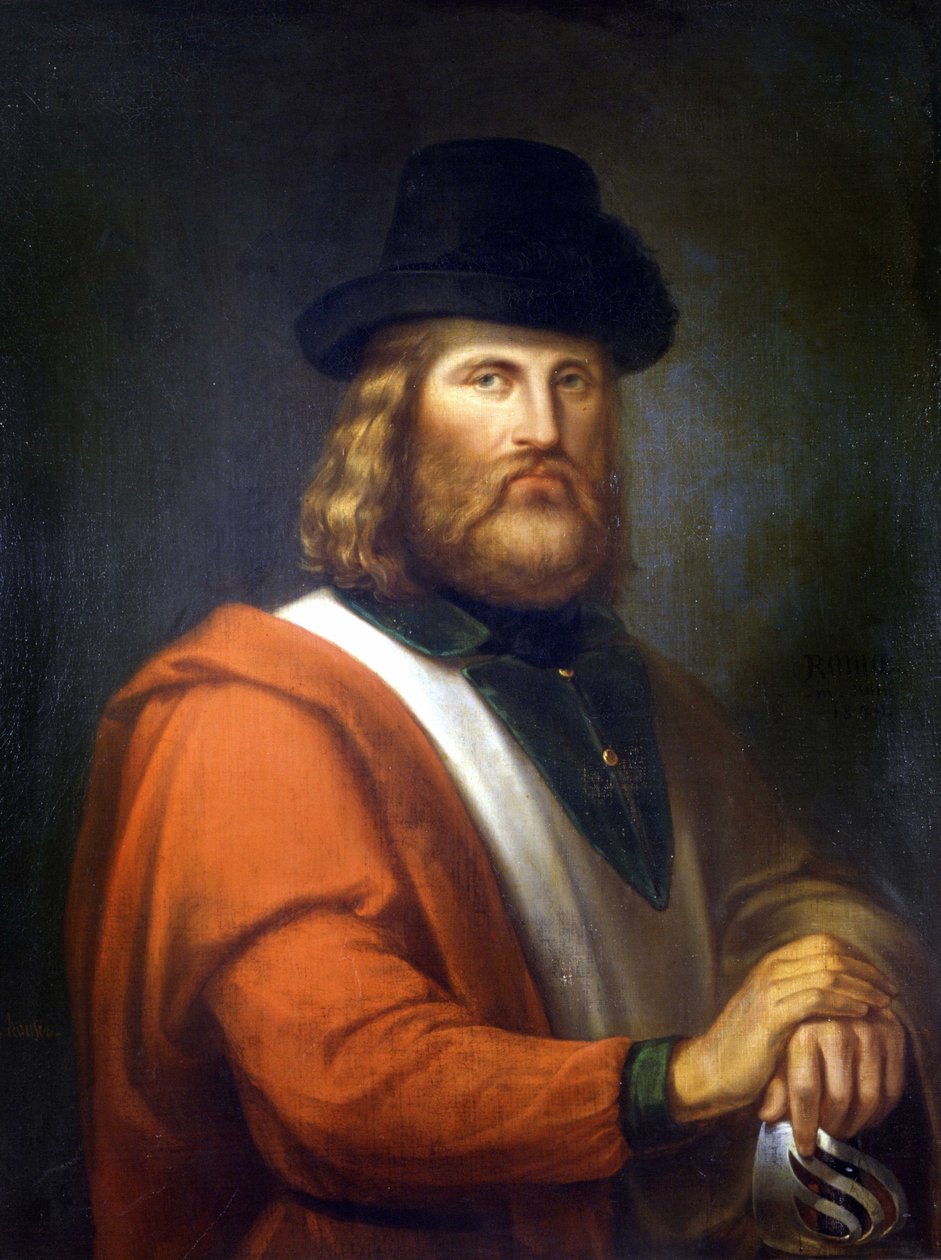 Obraz Giuseppe Garibaldi od R.E.Hausera od Rudolf Eduard Hauser