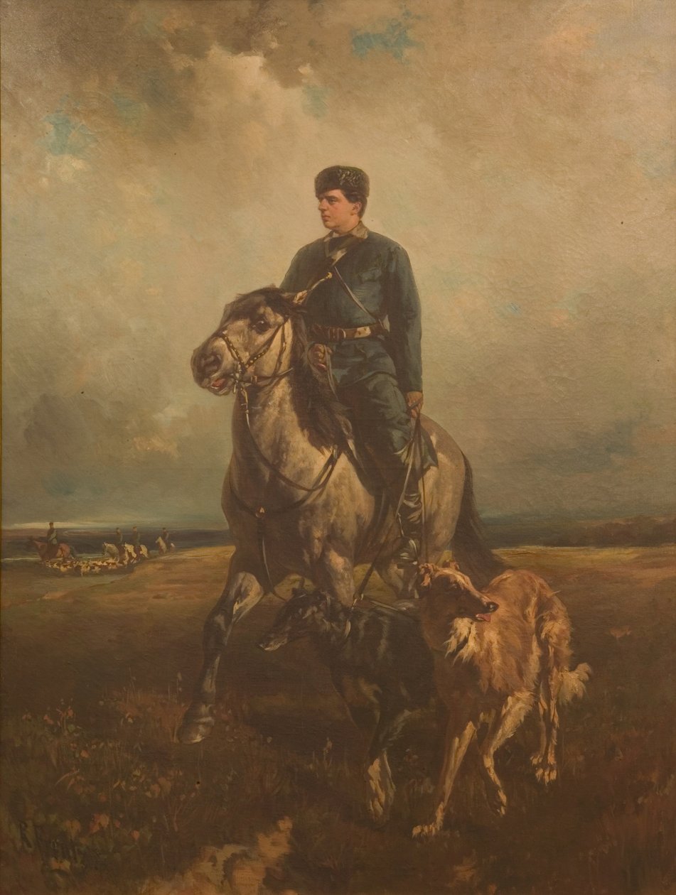 Ruský velkovévoda Vladimir Alexandrovič 1847-1909 Na lovu, 90. léta 19. století od Rudolf Ferdinandovich Frenz
