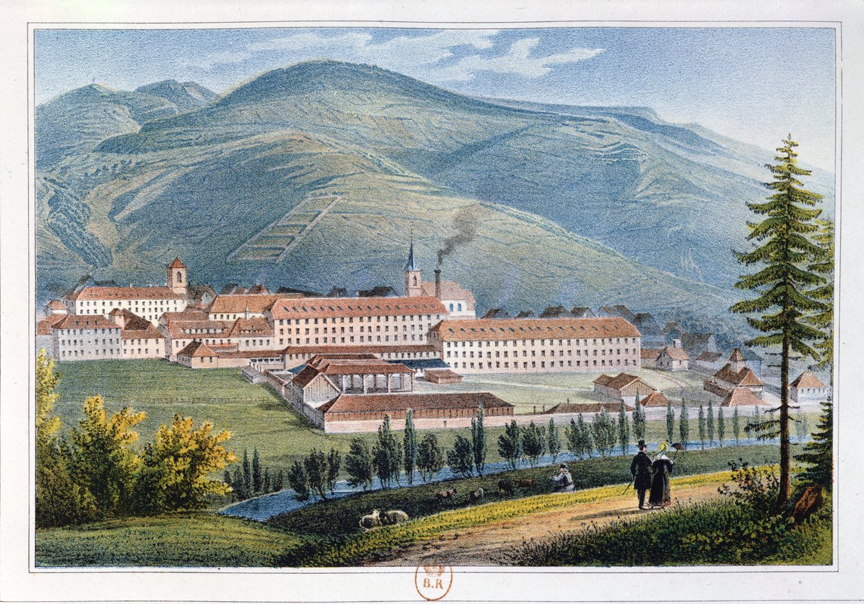 Továrna pánů Hartmanna a Filse, Munster, Alsasko, Francie, 1842 od Rudolf Huber