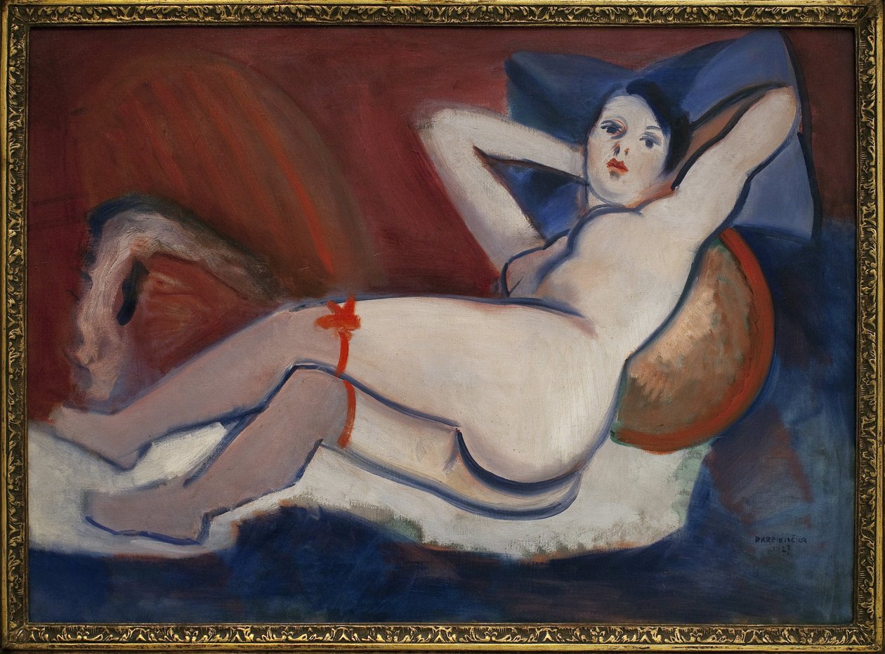 Spát žena. Obraz Rudolfa Kremličky (1886-1932), Olej na plátně od Rudolf Kremlicka