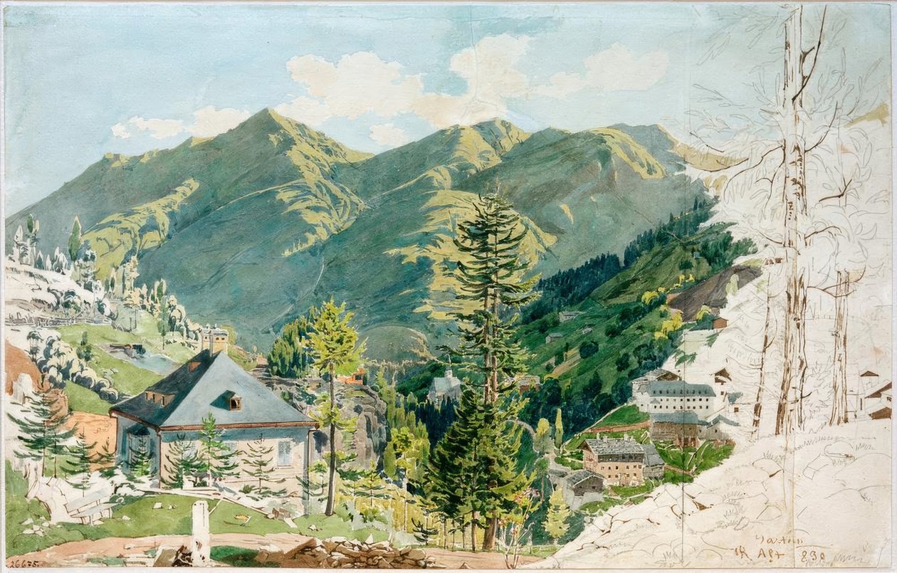 Pohled na Gastein s Gamskarkogelem od Rudolf von Alt