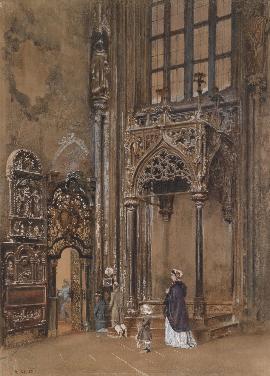 Uvnitř St. Stephan ve Vídni od Rudolf von Alt
