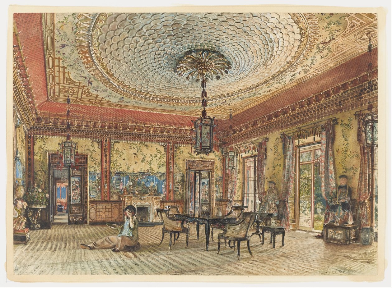 Japonský salon, Villa Hügel, Hietzing, Vídeň od Rudolf von Alt