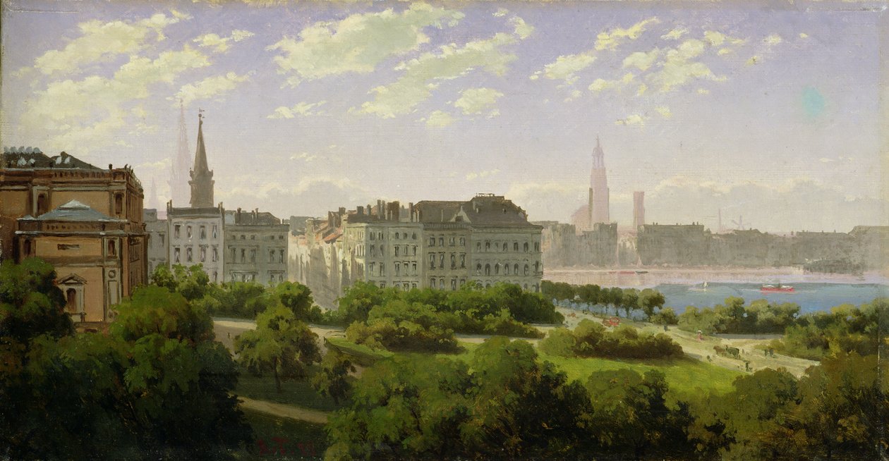 Hamburg Kunsthalle a Wallanlagen v Glockengiesserwal, 1875 od Rudolf von Turcke