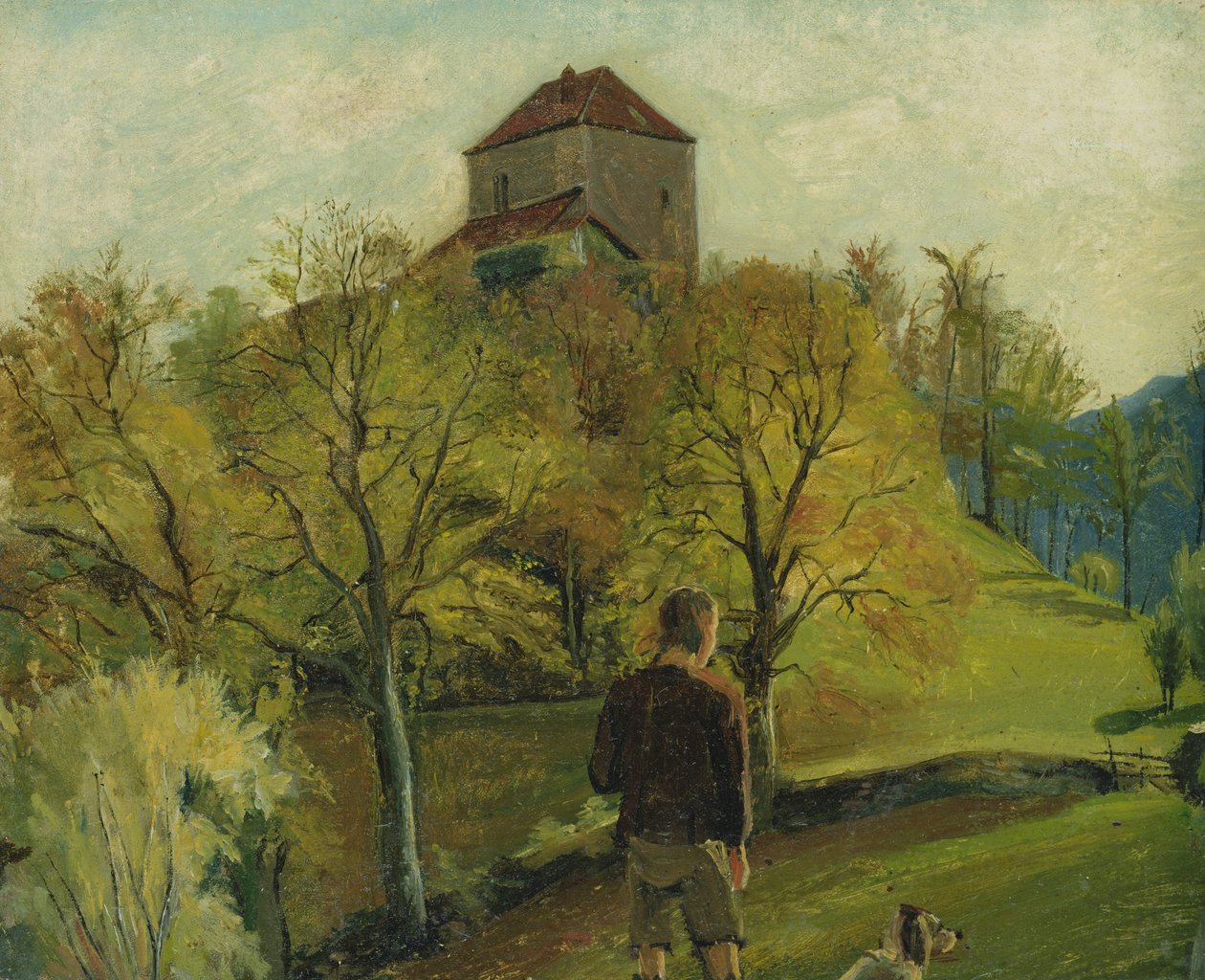 Zenoburg v Tyrolsku, c. 1831 (olej na papíře nalepený na kartě) od Rudolph Friedrich Wasmann