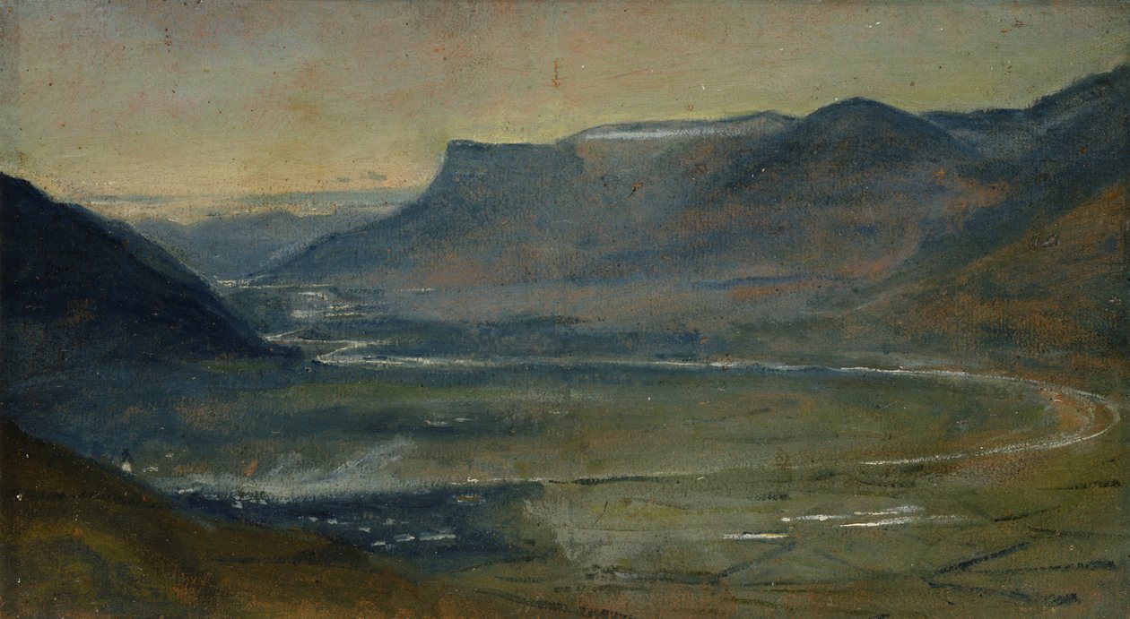 Pohled na Etschtal na Mendelu (olej na papíře na kartonu) od Rudolph Friedrich Wasmann