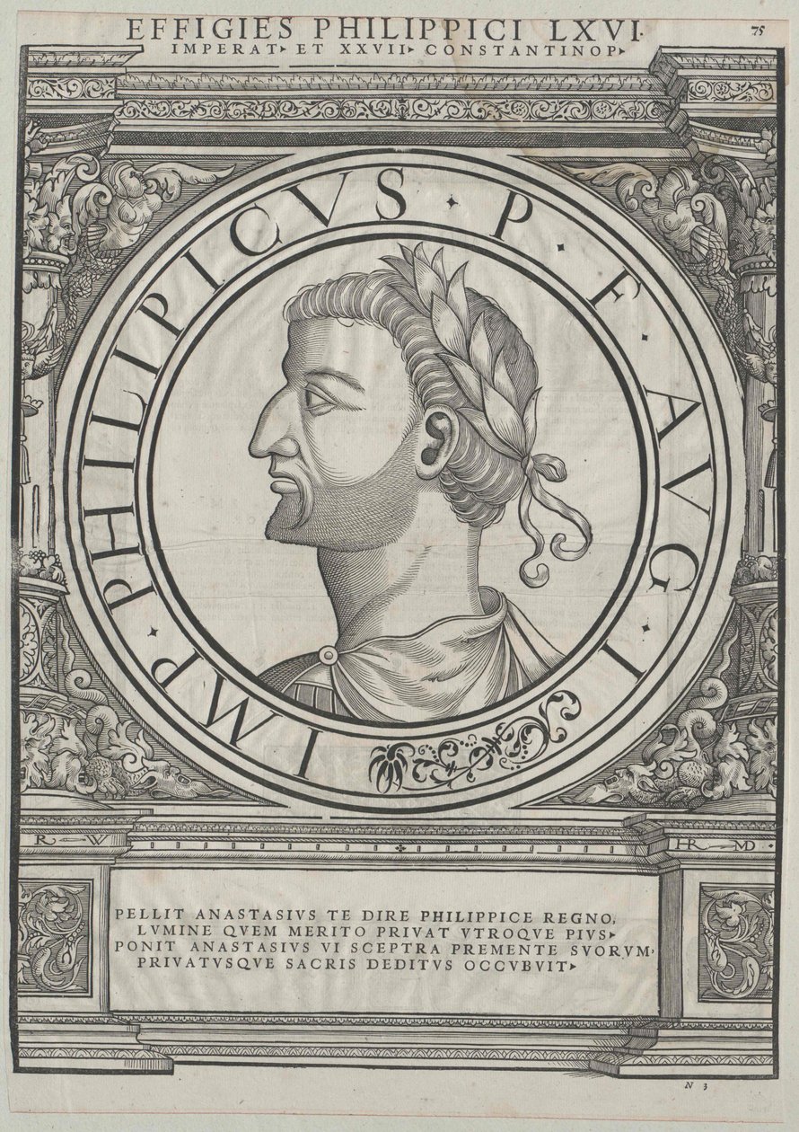 Východořímský císař Philippikos Bardanes (tisk) od Rudolph Wyssenbach