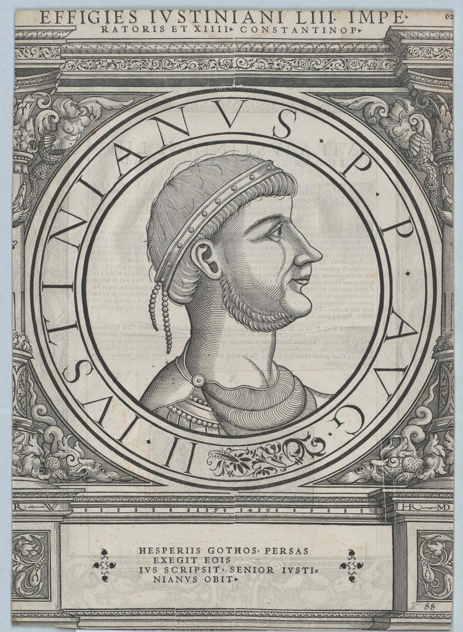 Císař Byzantské říše Justinián I. (tisk) od Rudolph Wyssenbach