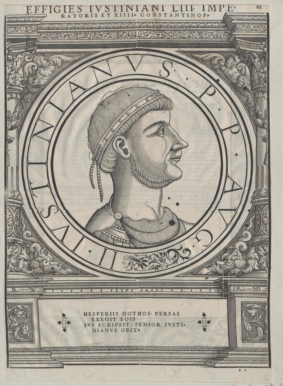 Císař Byzantské říše Justinián I. (tisk) od Rudolph Wyssenbach