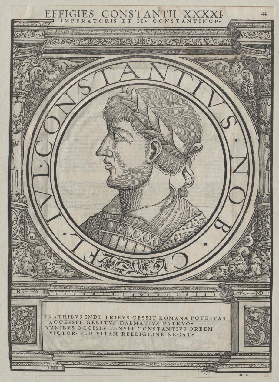 Římský císař Constantius II (tisk) od Rudolph Wyssenbach
