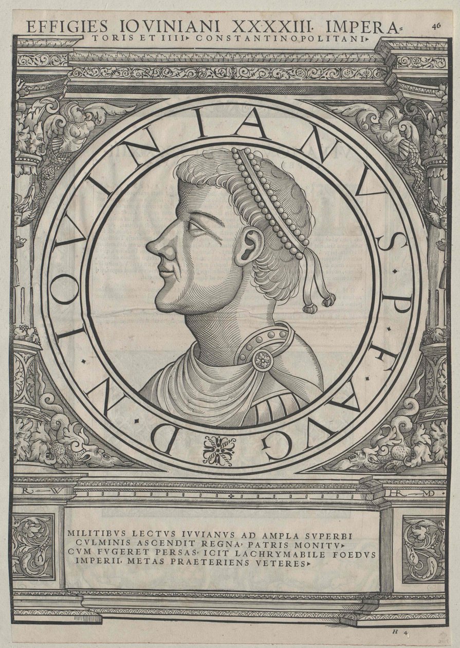 Římský císař Flavius Jovianus (tisk) od Rudolph Wyssenbach
