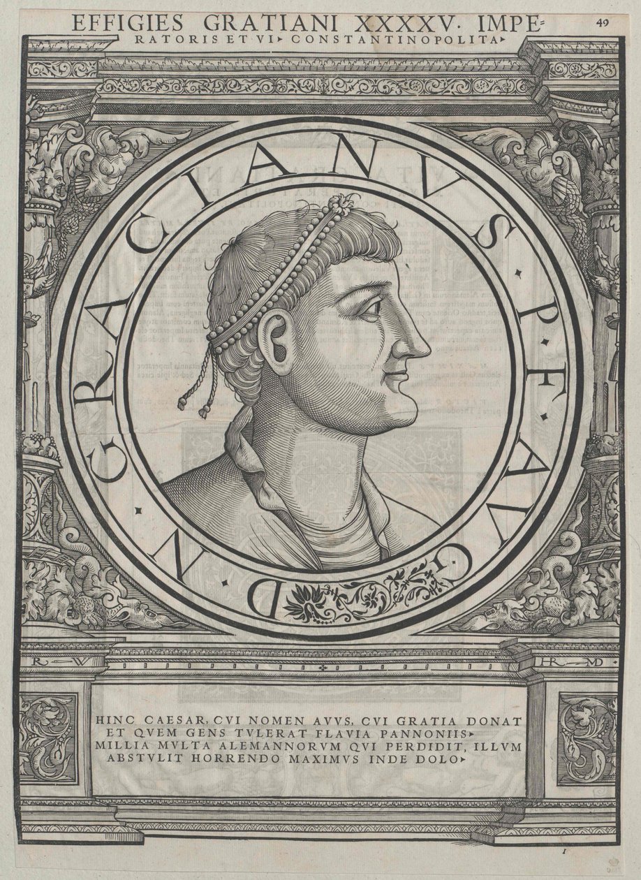 Římský císař Gratianus (tisk) od Rudolph Wyssenbach