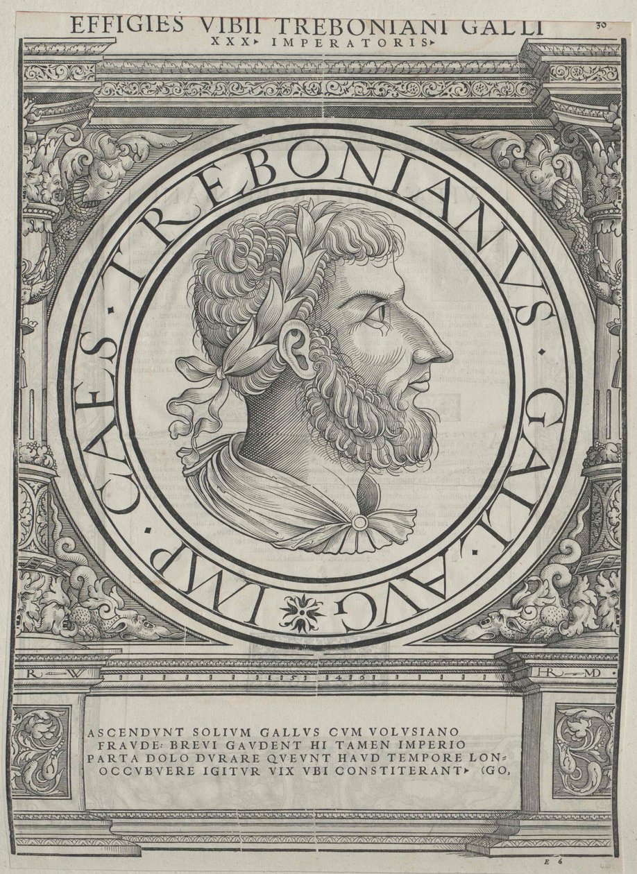 Římský císař Trebonianus Gallus (tisk) od Rudolph Wyssenbach