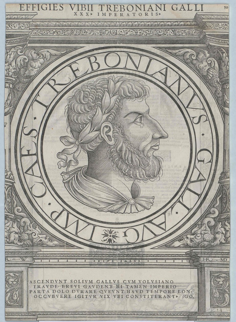Římský císař Trebonianus Gallus (tisk) od Rudolph Wyssenbach