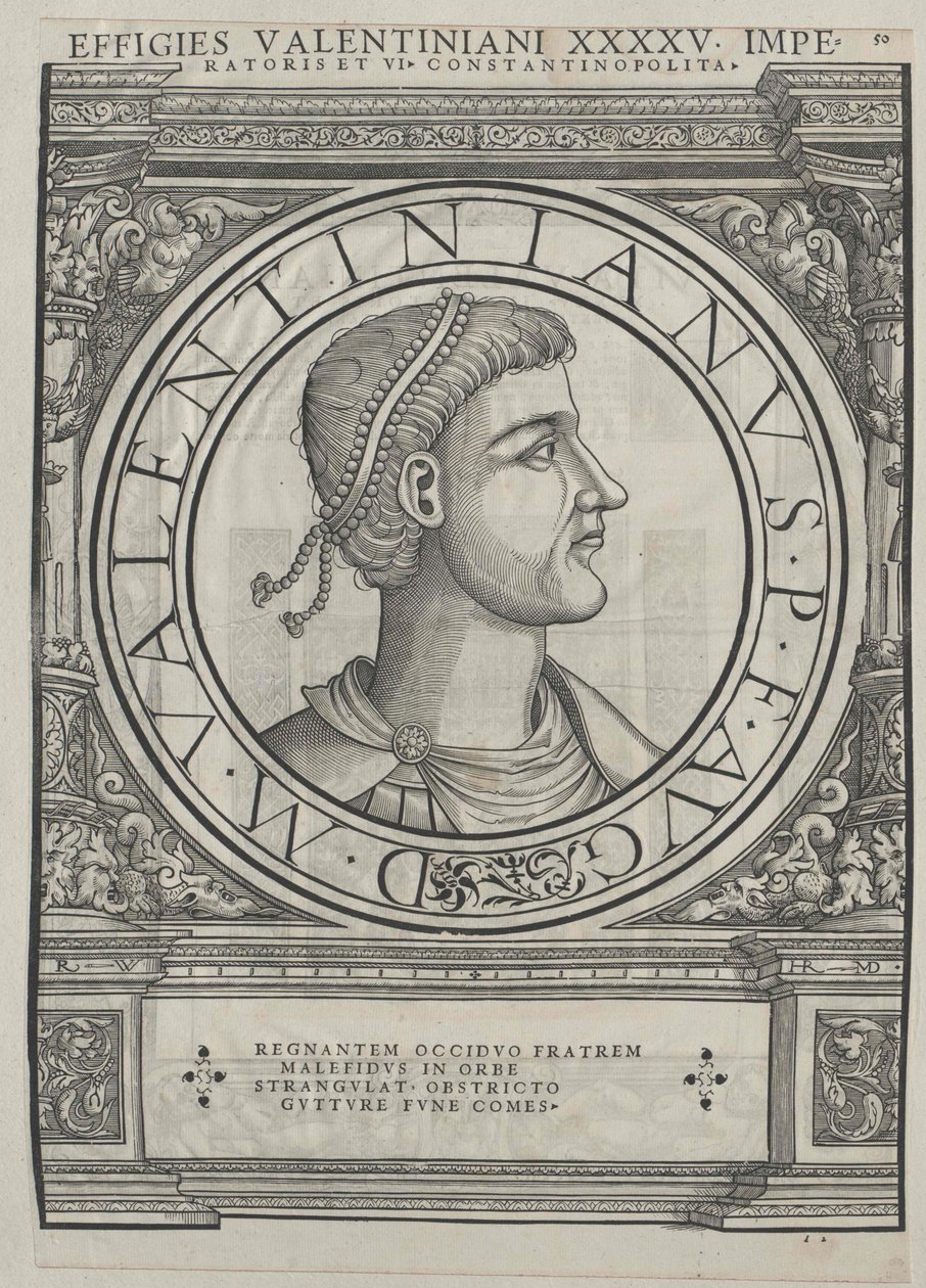 Římský císař Valentinian II (tisk) od Rudolph Wyssenbach