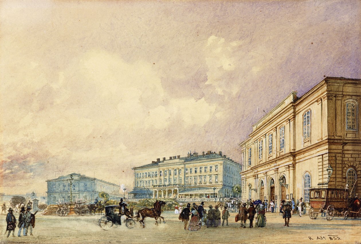 Jižní nádraží, Vídeň; Jižní nádraží, Vídeň, 1852 od Rudolf von Alt