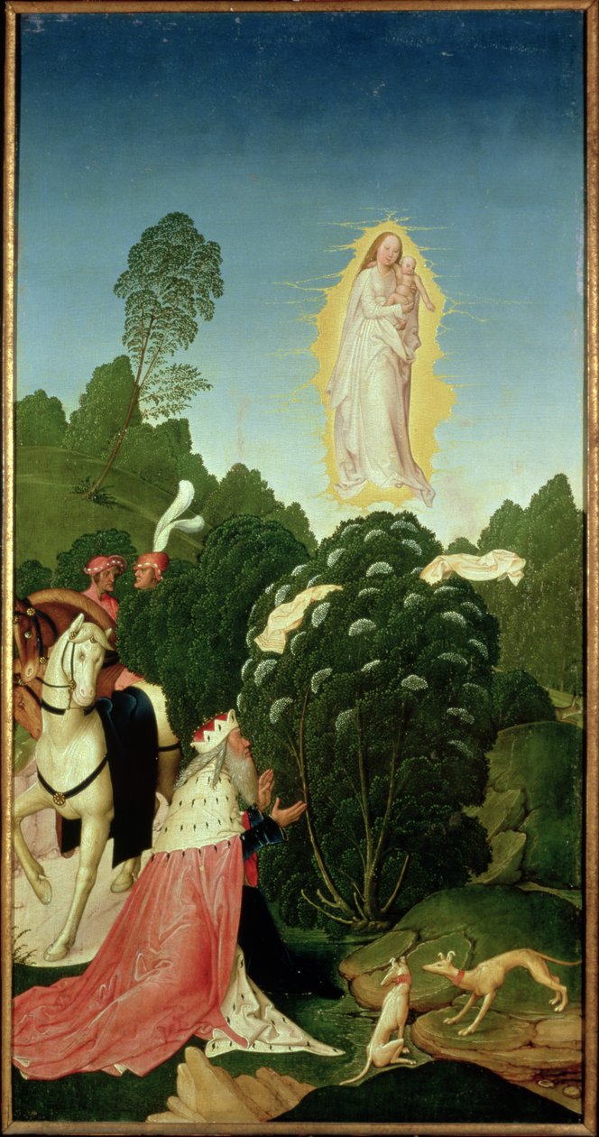 Nalezení závoje, z legendy o sv. Leopoldovi, 1505 (tempera na panelu) od Rueland, the Younger Frueauf