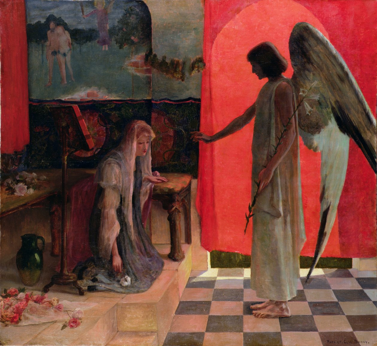Zvěstování, kolem roku 1893 (olej na plátně) od Rupert Charles Wolston Bunny