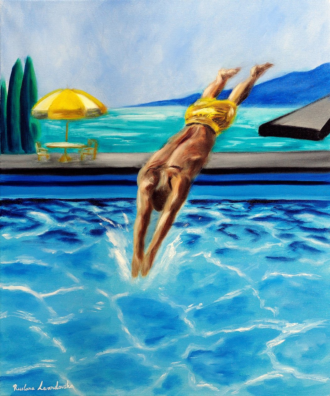Into the Blue, 2025 (olej na plátně) od Ruslana Levandovska