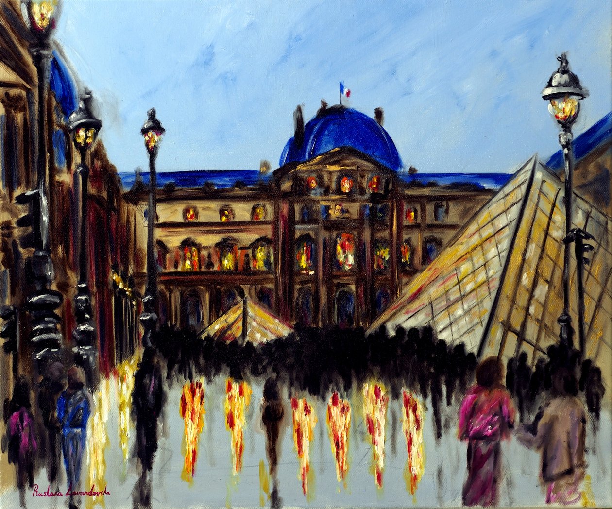 Muzeum Louvre v Paříži, 2025 (olej na plátně) od Ruslana Levandovska