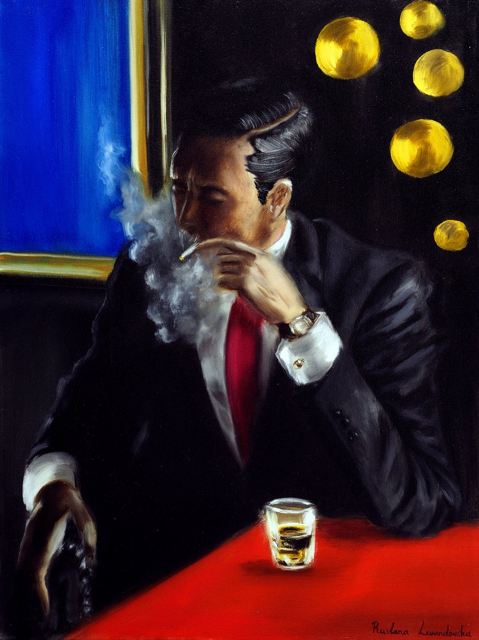 Noir Reflection, 2024 (olej na plátně) od Ruslana Levandovska