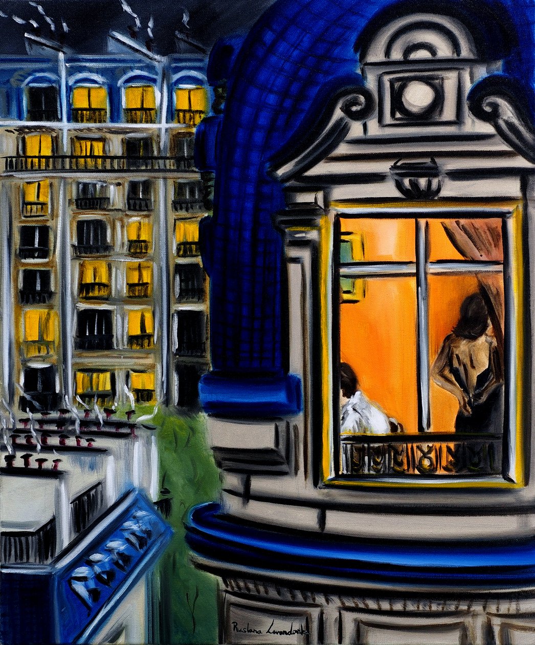 Pařížské noci, 2025 (olej na plátně) od Ruslana Levandovska