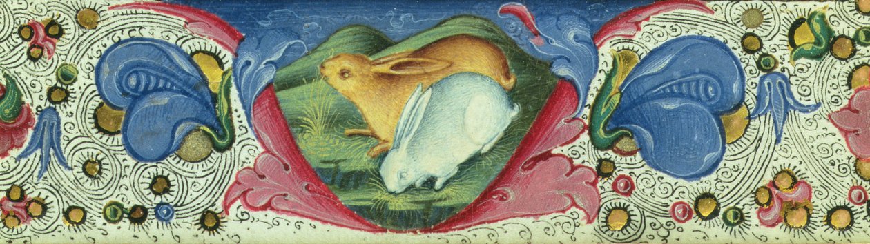 Dekorativní okraj, c.1470 pergamen od Russi Francesco di Giovanni de