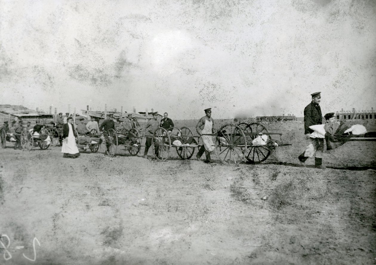 Přeprava raněných, rusko-japonská válka, 1904 od Russian Photographer