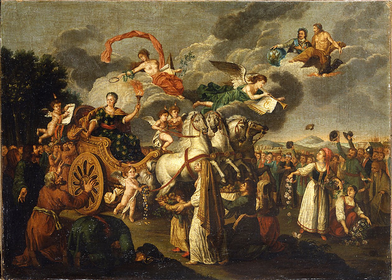 Catherine II Putování po Rusku, 1787 od Russian School
