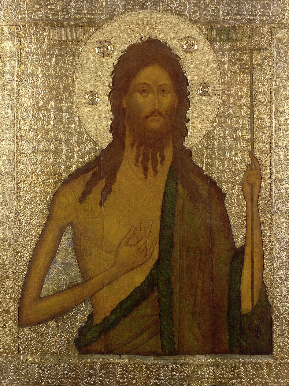 Ikona svatého Jana Předchůdce, Moskevská škola, 60. léta 16. století (tempera a stříbrné zlacení na panelu) od Russian School