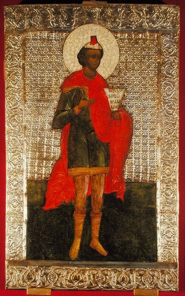 Ikona proroka Daniela, Moskevská škola (tempera a stříbrné zlacení na desce) od Russian School